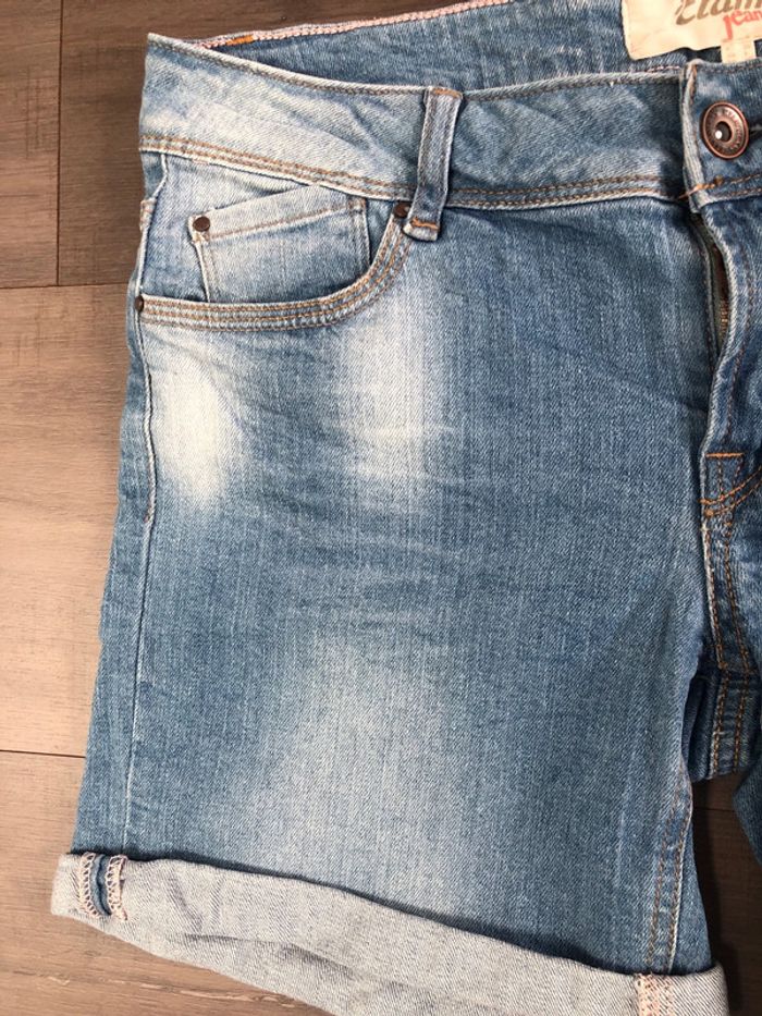 Short en jean Etam stretch taille 36 bleu clair - photo numéro 2