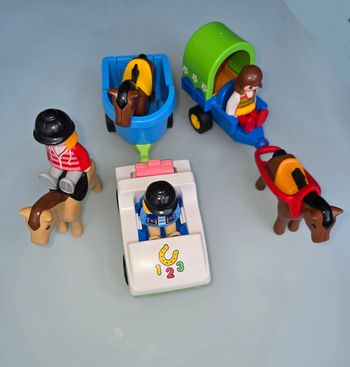 123 playmobil lot équitation 70181+6973+6779 complets