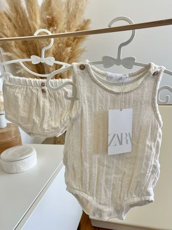 Barboteuse et short en maille 1-3mois/62cm - Zara