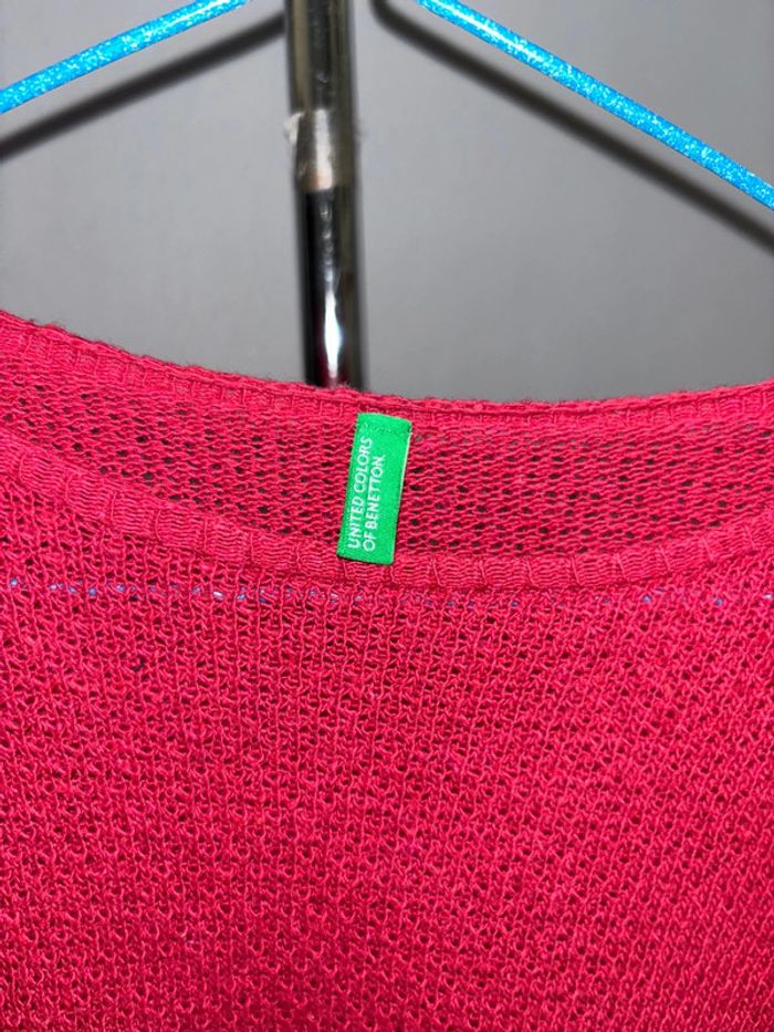 Pull Benetton rouge rouille - photo numéro 5