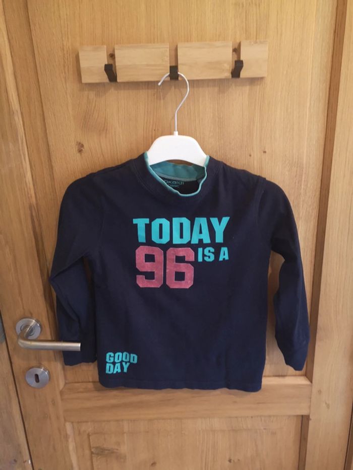 T-shirt épais Okaidi 8 ans en bleu marine et bleu