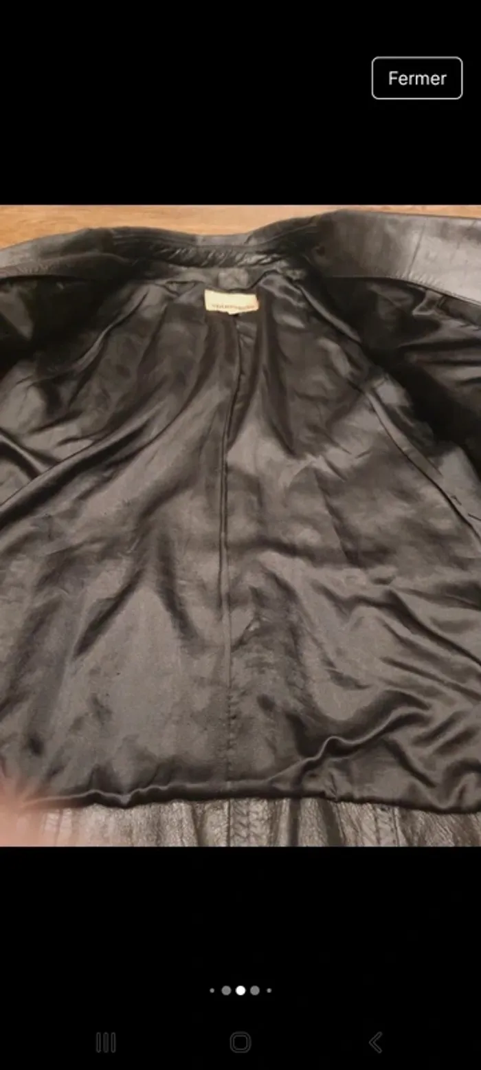 Blazer noir en cuir vintage Splendido taille 40 - photo numéro 14