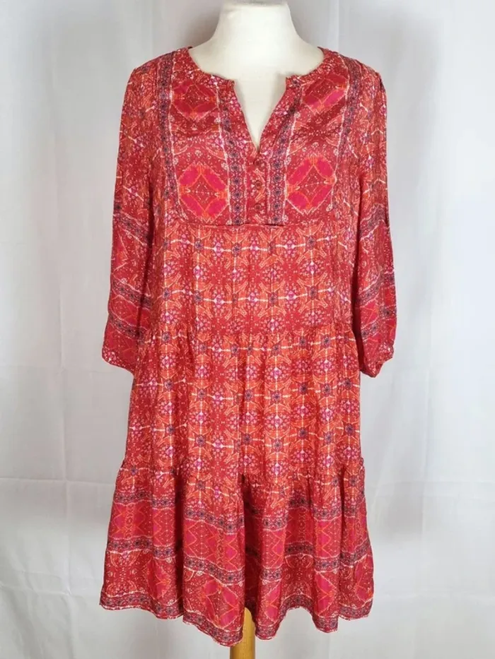 Robe courte Judith Gerard Darel motif ethnique super légère  T36/S  impeccable - photo numéro 2