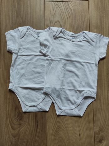 Lot 2 bodies manches courtes 6 mois Mots d'enfants