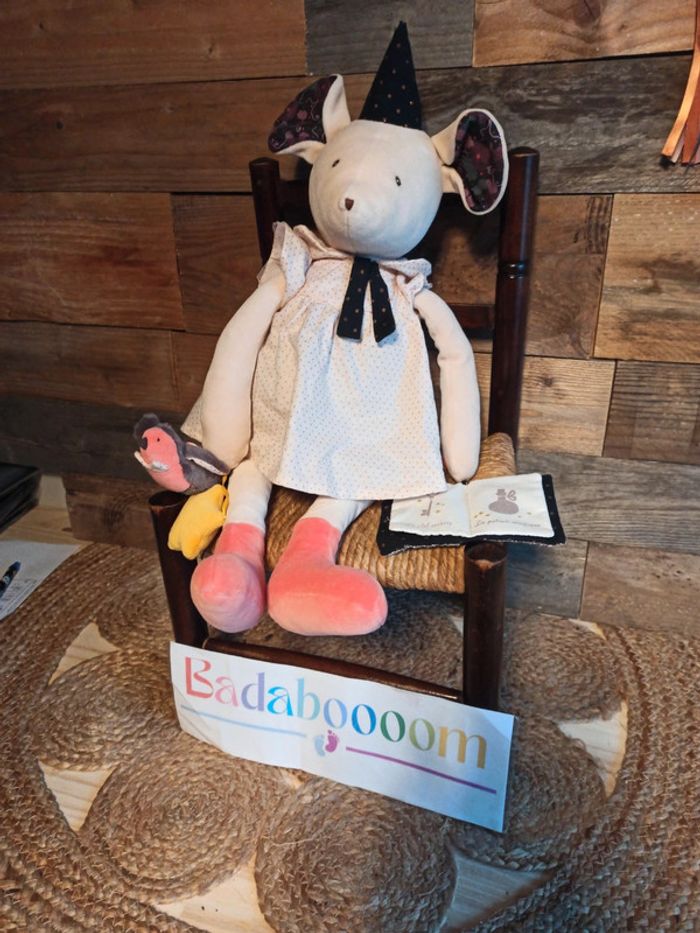 Peluche grande souris activités moulin roty tbe - photo numéro 2