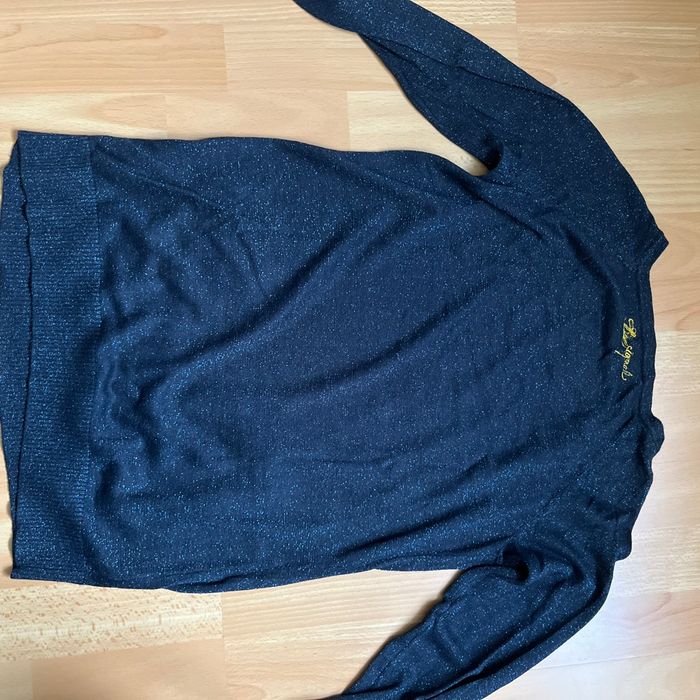 Pull Desigual, pailletée bleu marine - photo numéro 4