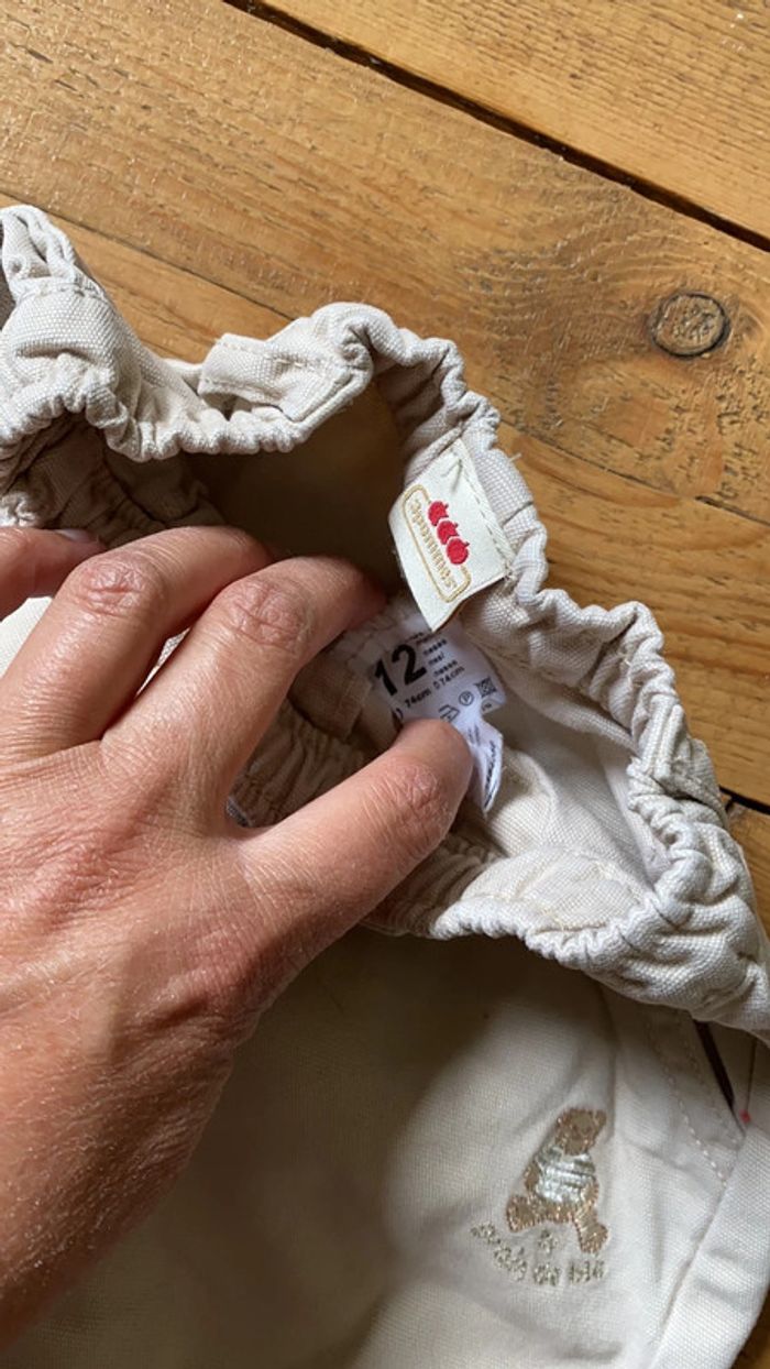 Pantalon beige 3 pommes 12 mois - photo numéro 4