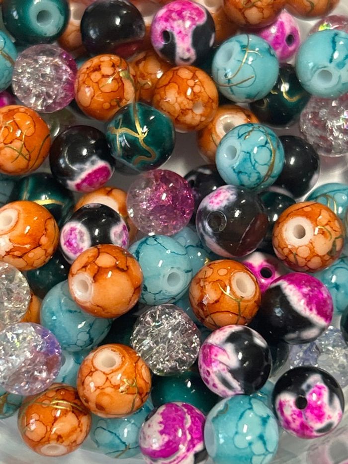 B31, déstockage, panaché de 100 perles en verre 8mm - photo numéro 5