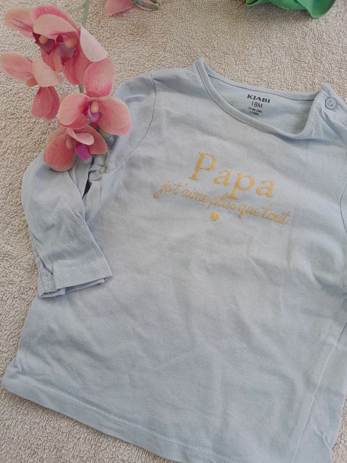 Tee-shirt papa je t'aime plus que tout 18 mois - photo numéro 4