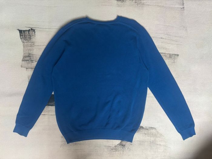 Sweat col V nid d’abeille Lacoste taille L bleu éclair/ciel - photo numéro 9