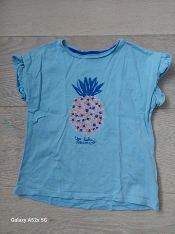 Tee shirt bleu ananas Verbaudet 6 ans
