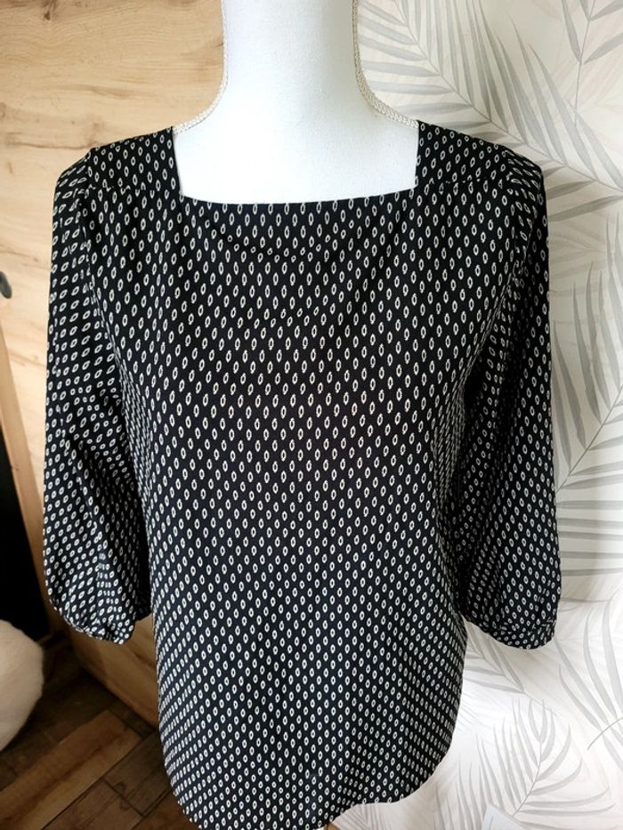 Blouse taille M noir et blanche grise - photo numéro 3