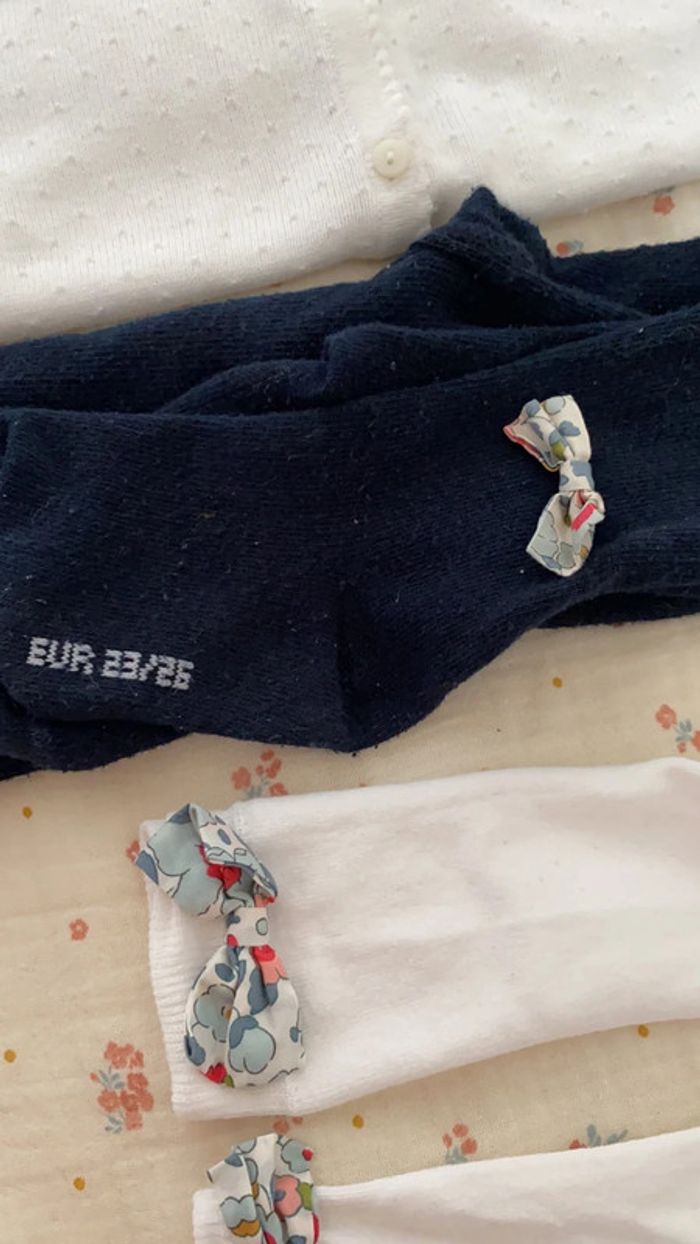 Gilet chaussettes collant liberty Betsy porcelaine - photo numéro 6