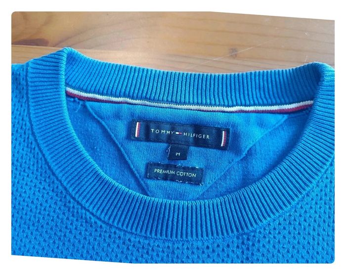 Pull coton Tommy Hilfiger bleu M - photo numéro 7