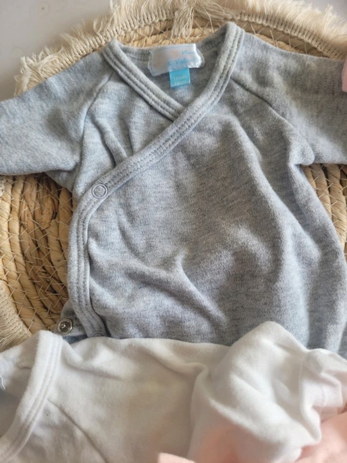 Lot 4 bodys taille 1 mois manches courtes et manches longues - photo numéro 6