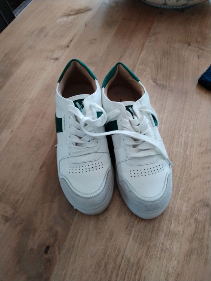 Baskets blanc et vert foncé - photo numéro 6