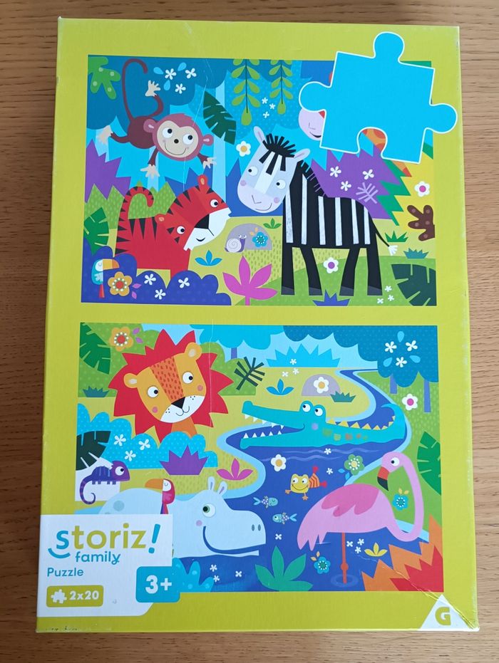 2 puzzles 20 pièces animaux sauvages 3 ans + - photo numéro 2