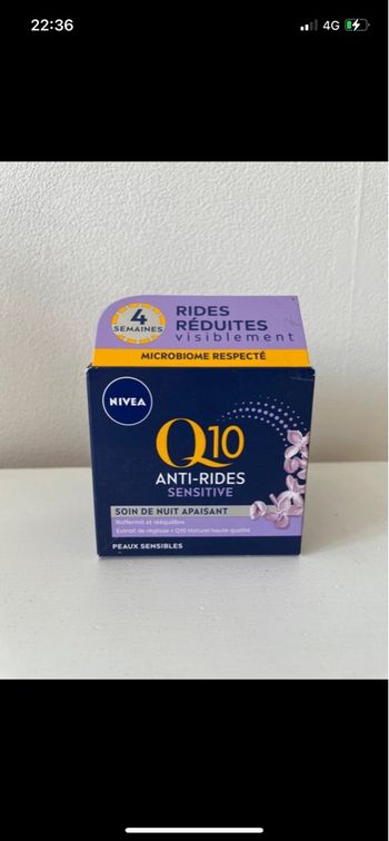 Soin de nuit apaisant anti rides