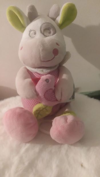 doudou peluche boite a musique vache '' mots d'enfants ''