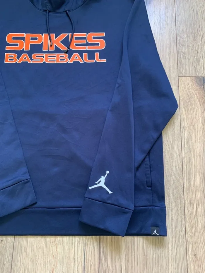 Sweat à capuche Jordan « Spikes Baseball » bleu marine et orange - photo numéro 4