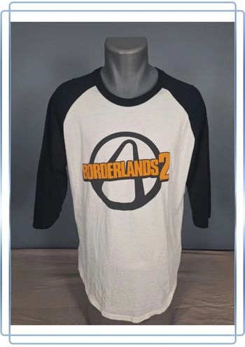 tee shirt homme blanc et noir / taille L / borderlands 2 (449)
