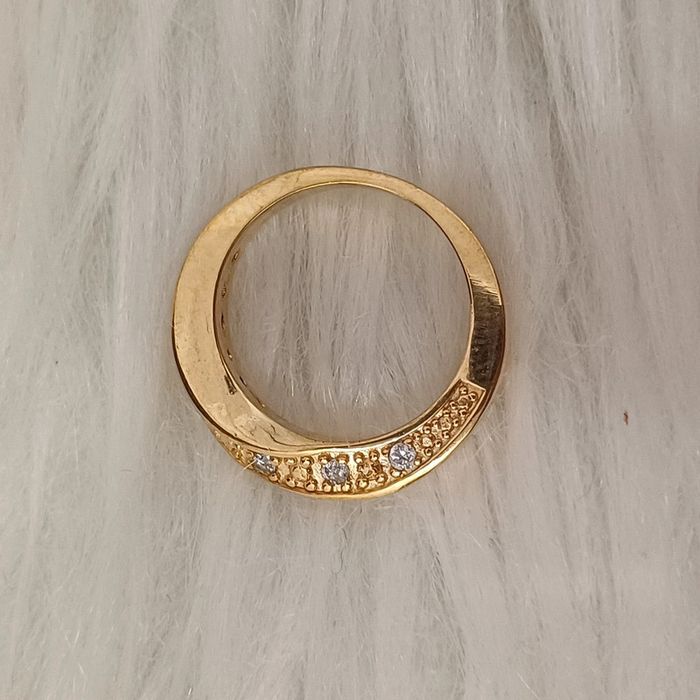 Bague carré y doré à l'or fine et pierre zircon - photo numéro 5