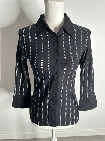 Chemisier noir et blanc Anne Fontaine T2 38 M