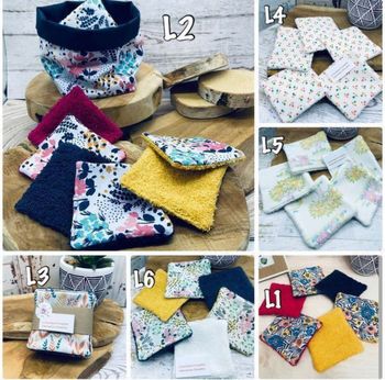 Lingettes lavable et réutilisable lot de 6