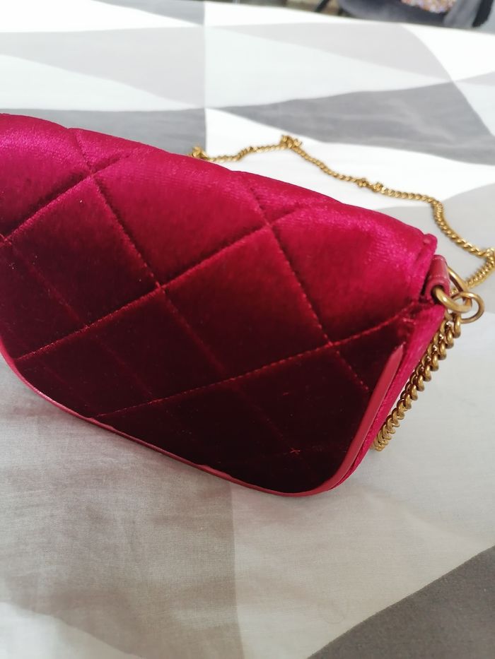 Sac bandoulière en simili velours rouge matelassé avec motif cerises - Twinset Milano - photo numéro 3