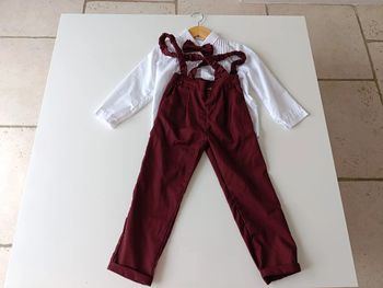 Costume bordeaux 5 ans nœuds papillon style vintage
