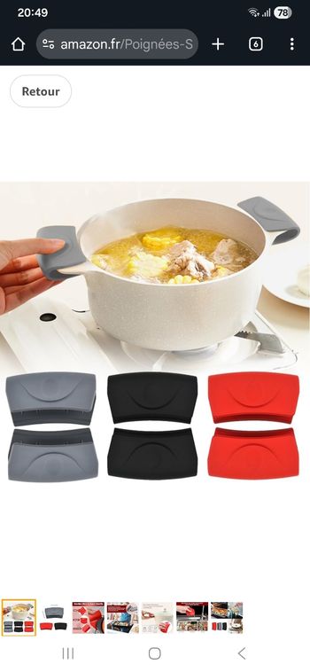 Poignées en Silicone pour Casserole