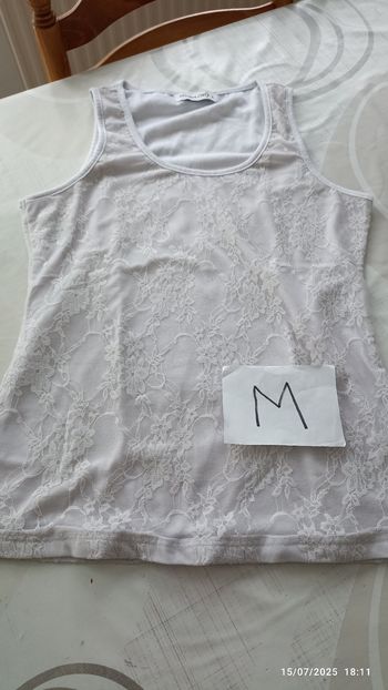 Débardeur M blanc dentelle