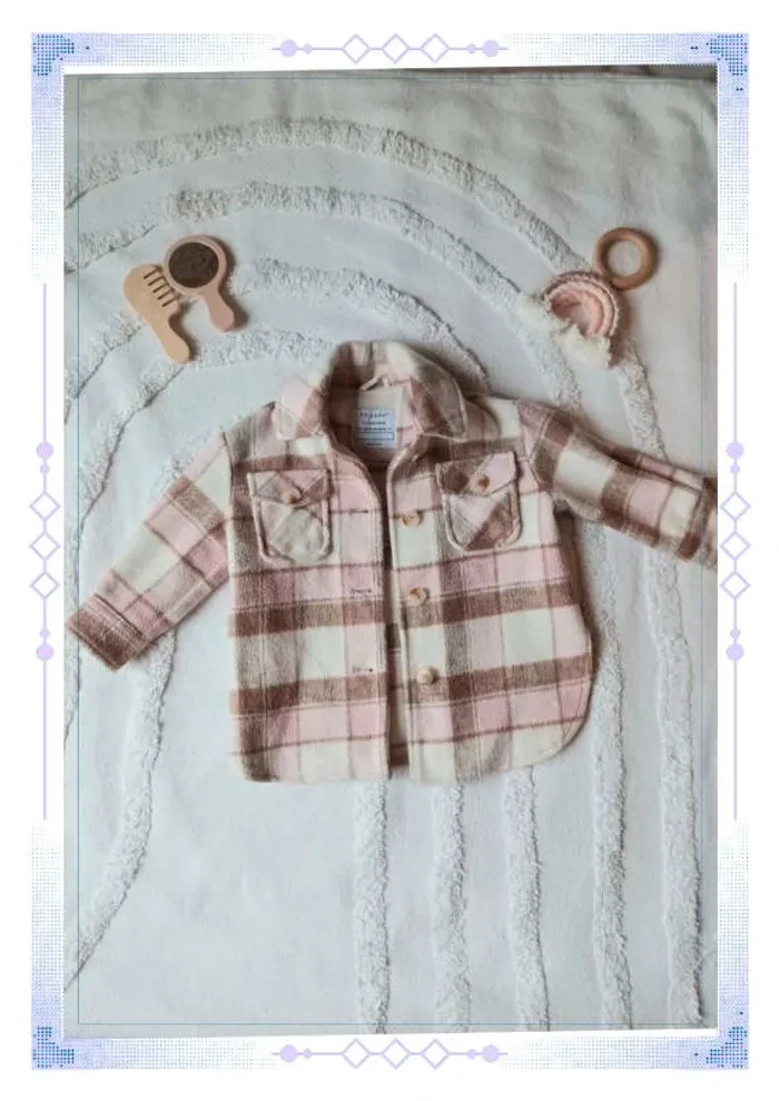 Veste surchemise à carreaux fille