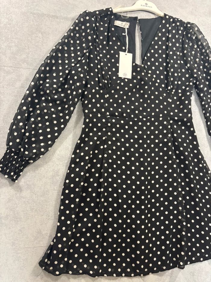 Robe courte à pois blanche et noir Taille 38 Catraza - photo numéro 2