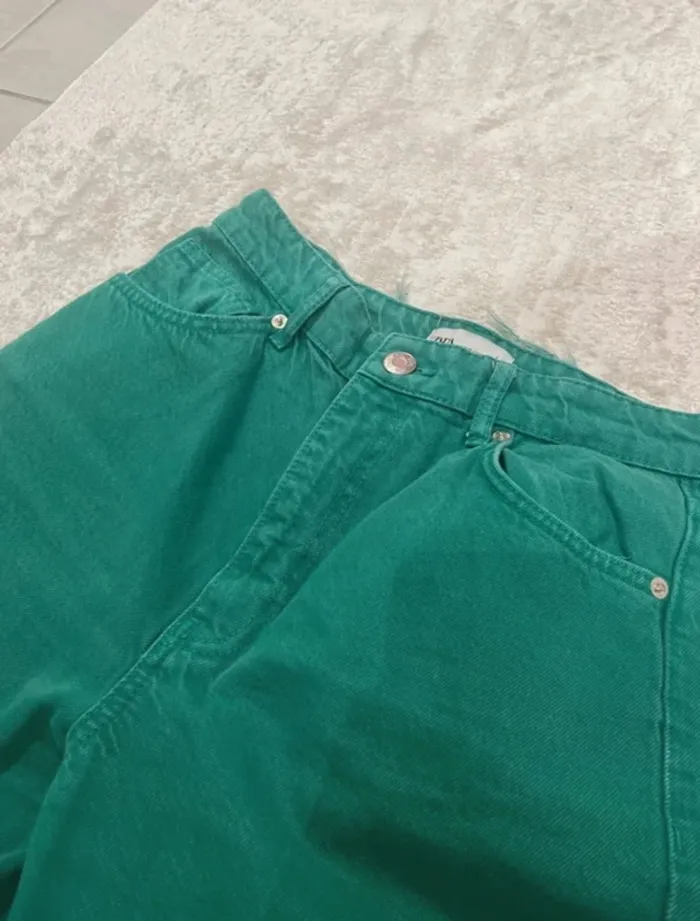 Jean Zara vert taille S - photo numéro 3