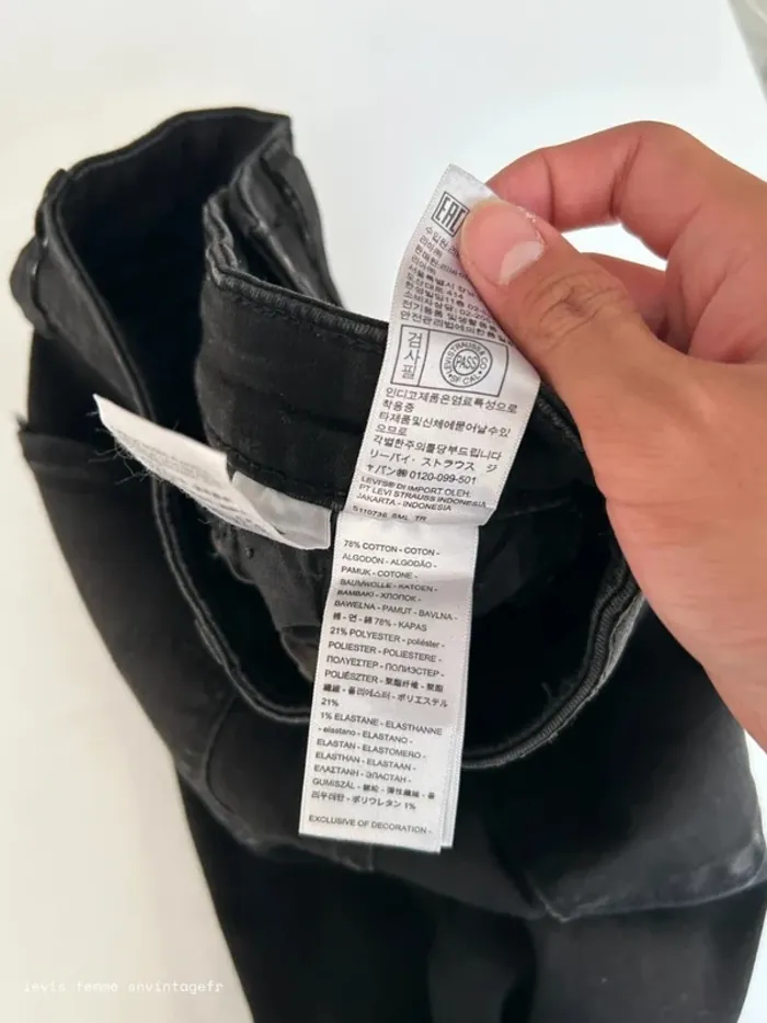 Jean Levi's Femme Noir | 725 High Rise Bootcut | Taille W26 L30 FR36 | Très Bon État | BP15 - photo numéro 8