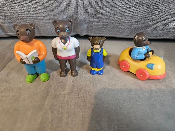 4 figurines petit ours Brun 🐻 🧸