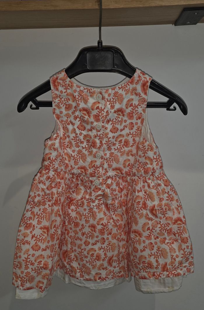 Robe réversible corail/blanche 6 mois - photo numéro 2