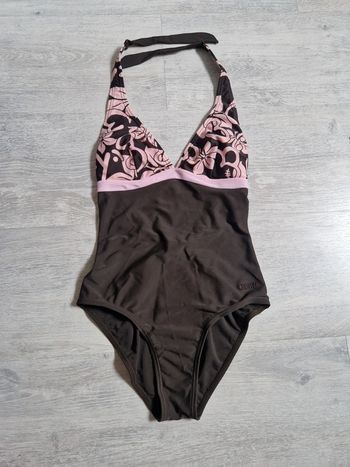 Maillot de bain une pièce Arena marron et rose 36 bonnets rembourrés