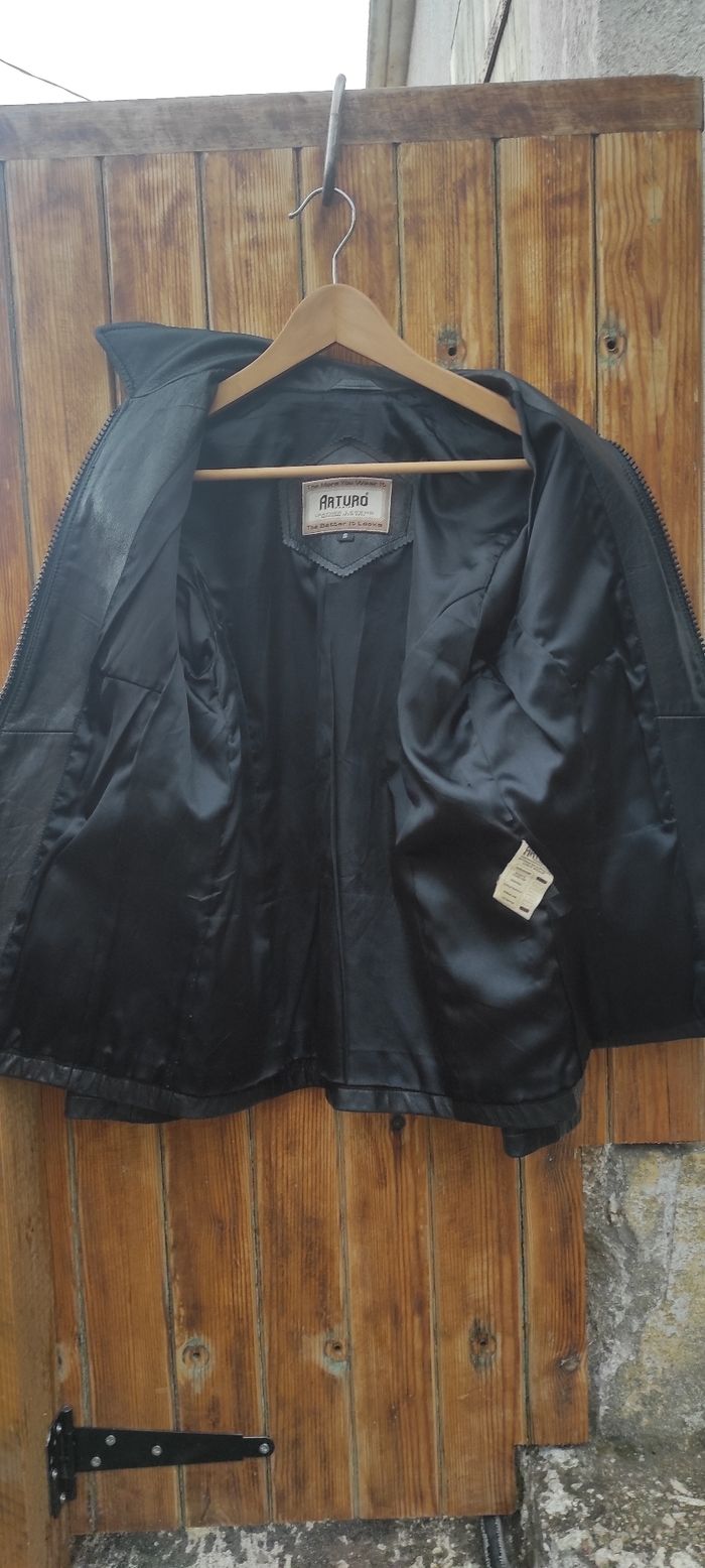 Veste en cuir d'agneau arturo taille S - photo numéro 4