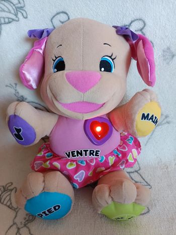 Chien rose interactif