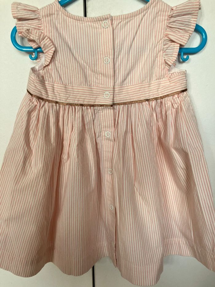 Jolie robe rayée rose/blanc sans manches été 6 mois Petit bateau - photo numéro 2