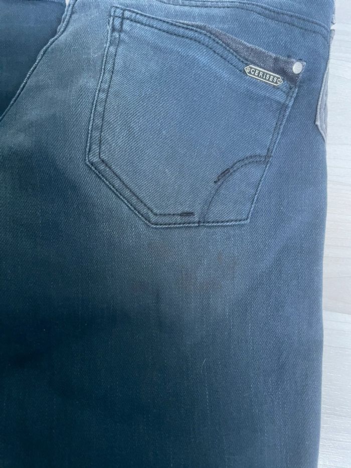 Superbe jean Le Temps des Cerises - tricolore  Noir & Gris Fonce & bleu - Taille 26 - photo numéro 7