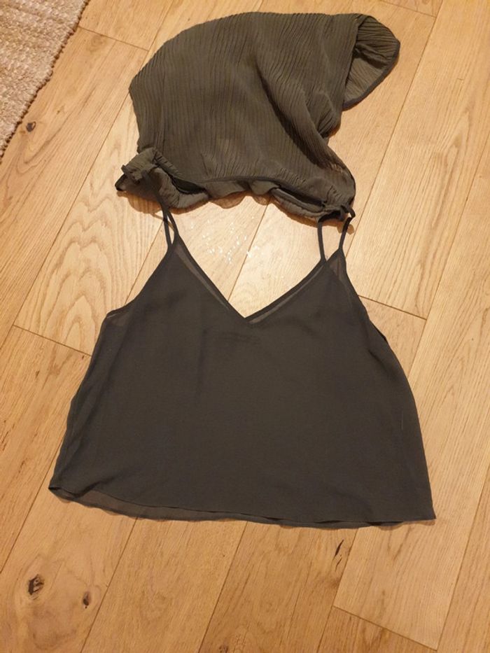 Top plissé kaki - photo numéro 3