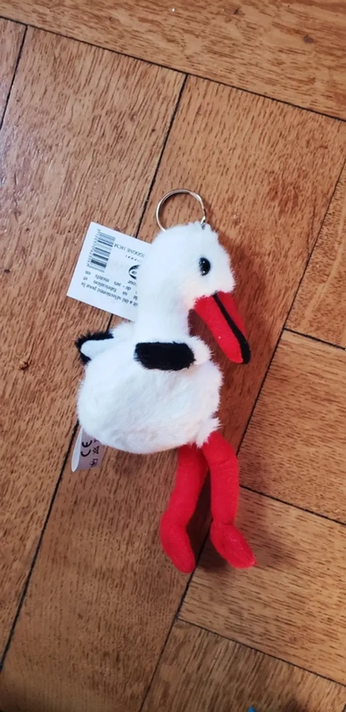 Peluche porte clé cigogne alsace souvenir vacances neuf - photo numéro 3