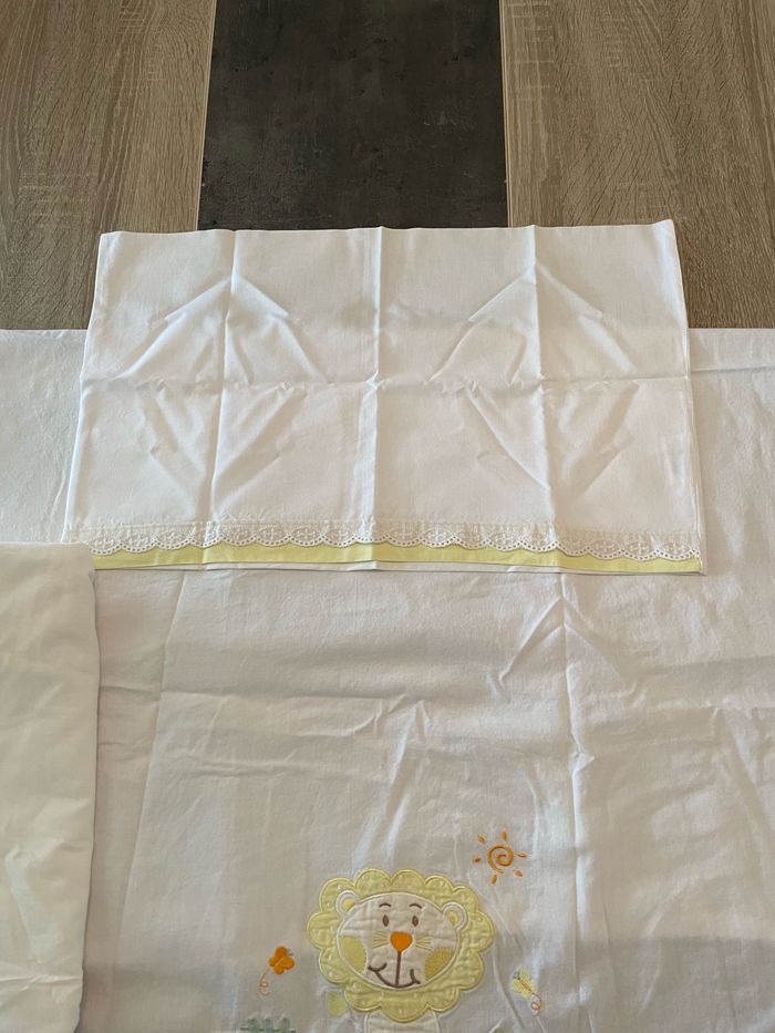 Parure de lit bébé - blanc et jaune - photo numéro 4