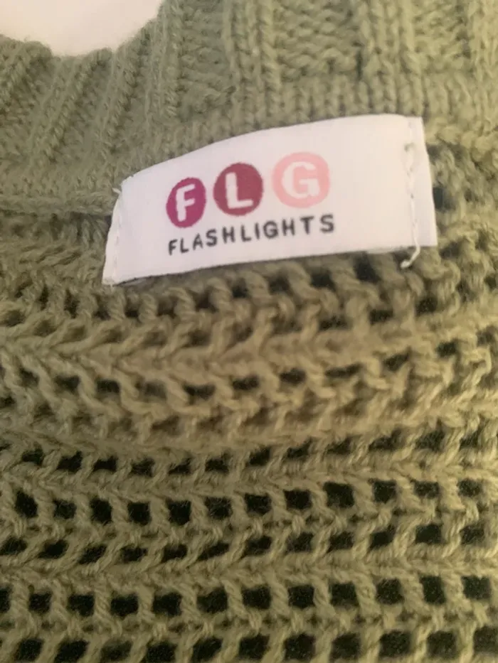 Pull crochet flashlights 42-44 vert kaki - photo numéro 8
