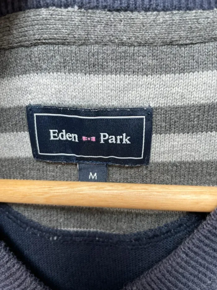 Eden Park navy blue V neck pullover Mens M - photo numéro 3