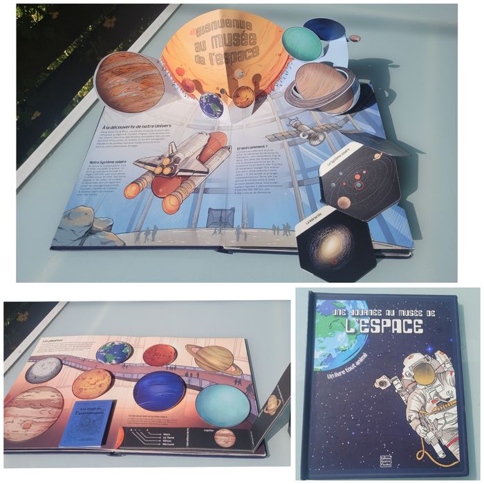 Superbe livre animé Pop-up, tirettes 🚀 Une journée au musée de l'espace 🪐 - photo numéro 1