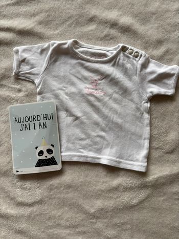 Teeshirt blanc manche courte bébé fille